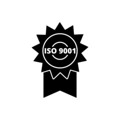 Iso 9001 icon isolated on white background