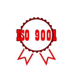 Iso 9001 icon isolated on white background