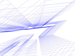 abstract architecture design 3d drawing 