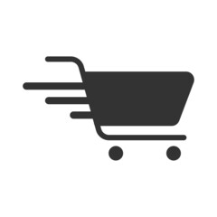 Delivery Trolley Shopping Cart icon With Black Color