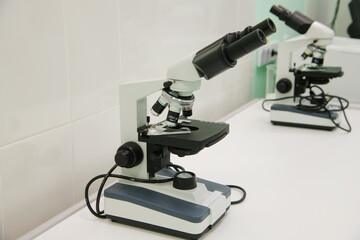 Microscope at laboratory