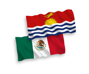 Flags of Mexico and Republic of Kiribati on a white background