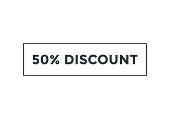 Fototapeta premium 50% discount text sign icon on black color text 