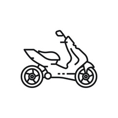 Fototapeta na wymiar Motorcycle vector outline style black, gradient linear icon