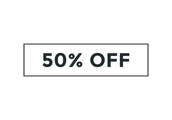 Fototapeta premium 50% off text label icon. sale discount 50% off icon 