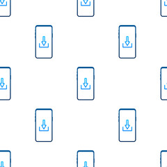 Smartphone with file download pattern. Downloading process concept. Vector illustration.