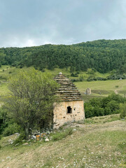The crypt, where are buried the inhabitants of the ancient city, Ingushetia, Caucasus, Russia