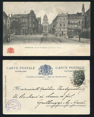 RUSSIA KALININGRAD, 30 AUGUST 2021: postcard printed by Belgium shows old postcard, circa 1911