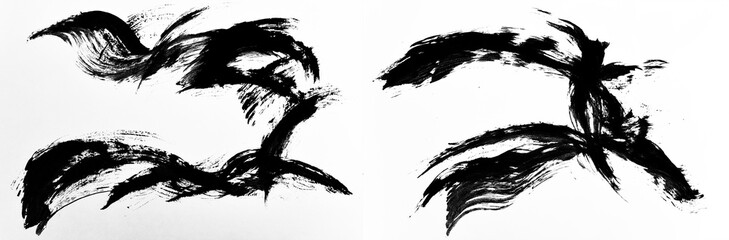 brush paint and drawing graphics. brushstrokes ink grunge hand-drawn. art ink set the texture. abstract line splatter isolated. isolated grunge splash artistic. illustration graphic acrylic ink.
