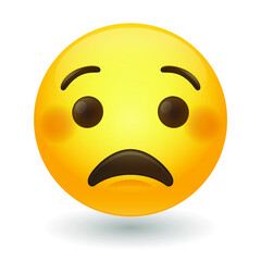 Worried Emoji Icon Illustration Sign. Unhappiness Vector Symbol Emoticon Design Vector Clip Art.