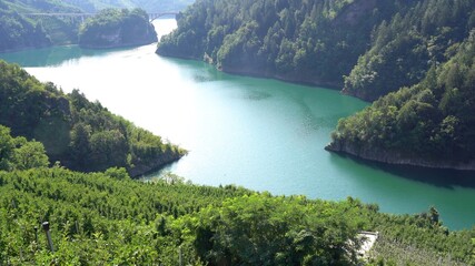 Europe, Italy , Lago di Santa Giustina is a artificial lake in Val di Non in Trentino Alto Adige ,...