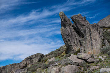 Boulders pointing skyward