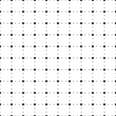 Square seamless background pattern from black gift box with a question symbols are different sizes and opacity. The pattern is evenly filled. Vector illustration on white background