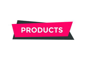 products text web button. sign icon label. square shape