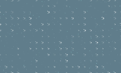 Seamless background pattern of evenly spaced white beach symbols of different sizes and opacity. Vector illustration on blue grey background with stars