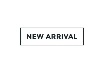 new arrival text sign icon. square shape web button template