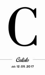 Black calligraphy alphabet name data - vector file, for greeting card, poster, framed wall picture, caligraphy vector font for printing