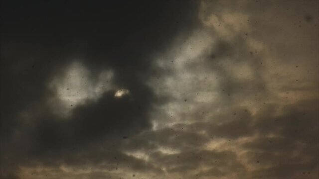 black snow under the clouds