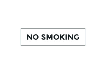 no smoking text sign icon. web button. white color text