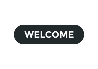 welcome text web button. square shape white color text