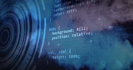 Image of scope scanning and data processing with colourful powder on grid