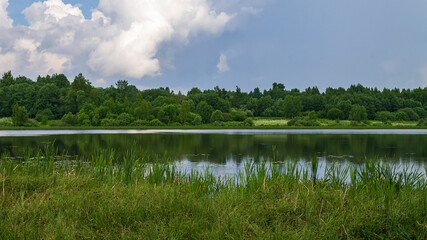 landscape green lake shore