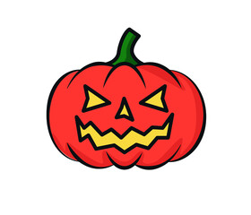 Pumpkin isolated. Symbol of the Halloween holiday. Vector illustration.