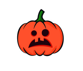 Pumpkin isolated. Symbol of the Halloween holiday. Vector illustration.