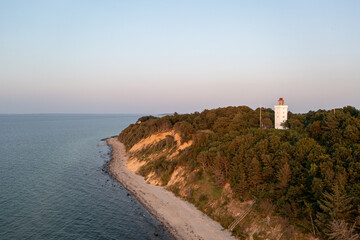 Fototapeta na wymiar Aerial View of Nakkehoved Lighthouse in North Zealand