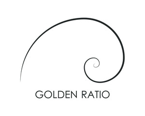 Golden ratio graphic symbol. Geometric shape. Golden proportion of  architecture. Fibonacci number sign. Logo. Vector illustration