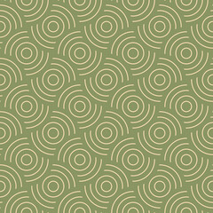 Splashes on the water pattern. Japanese geometric natural pattern in simple modern style. Rounds and wavy Circles on the water background in asian, japanese style. Oriental print seamless motif.