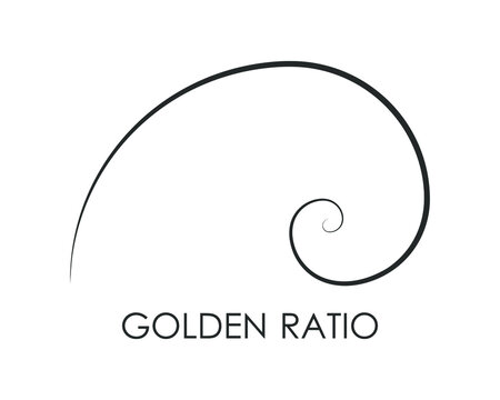 Golden ratio graphic symbol. Geometric shape. Golden proportion of  architecture. Fibonacci number sign. Logo. Vector illustration