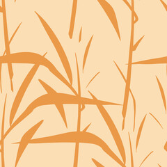 Silhouette of the lake or pond design. Japanese natural and floral motif for fabric, decoration and background design. Modern Japanese art deco style pattern. Asian style leaves in lake illustration.