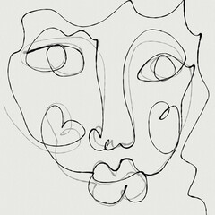 sketch of face line illustration 