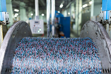 optical fiber cables in a reel, power cables.