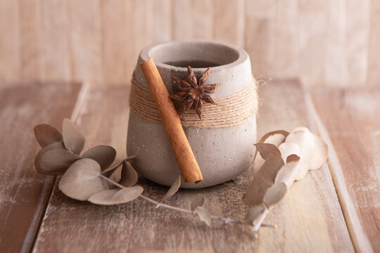 maceta de cemento para velas arom&aacute;ticas