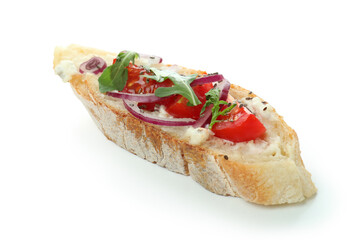 Delicious bruschetta snack isolated on white background