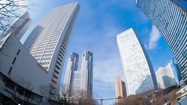東京 ハイパーラプス　高層ビル街