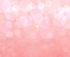 Christmas background of crystals and light Pink
