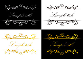 金・銀・白黒色の上下装飾クラシックフレーム