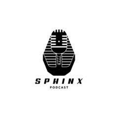 Sphinx Microphone Mic Icon for Podcast Radio Entertainment Comedian or Sing Logo Design Inspiration