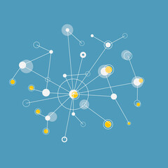 Vector illustration with connect elements. Technical network background
