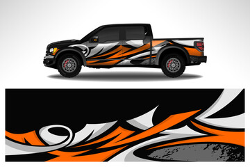 Fototapeta premium Wrap car vector design decal. Graphic abstract line racing background design for vehicle, race car, rally, adventure livery camouflage.