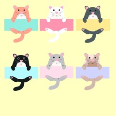 set of illustration vector graphic of cute cat cartoon style, illustration  can be used for print and icon 