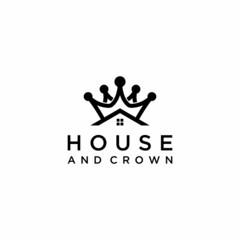King Queen Crown House Real Estate Building Apartment Premium Elegant Luxury logo design
