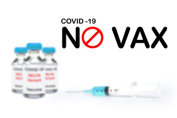 Covid 19 NO VAX logo. No Vax Thinking Concept. Logo of people opposed to vaccine. No Vaccine concept.