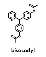 Bisacodyl laxative drug molecule. Skeletal formula.