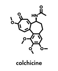 Fototapeta premium Colchicine gout drug molecule. Skeletal formula.