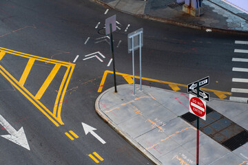 Urban city street view as seen from overhead