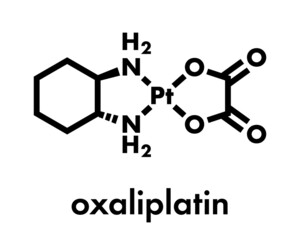 Oxaliplatin cancer chemotherapy drug molecule. Skeletal formula.